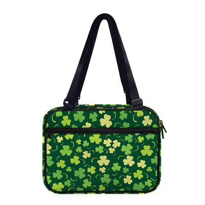 Green Clover Saint Patrick's Day Print Double Strap Bible Bag