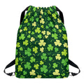 Green Clover Saint Patrick's Day Print Drawstring Backpack