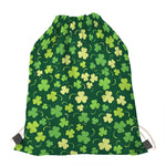 Green Clover Saint Patrick's Day Print Drawstring Bag
