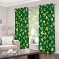 Green Clover Saint Patrick's Day Print Extra Wide Grommet Curtains