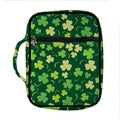 Green Clover Saint Patrick's Day Print Front Pocket Bible Bag