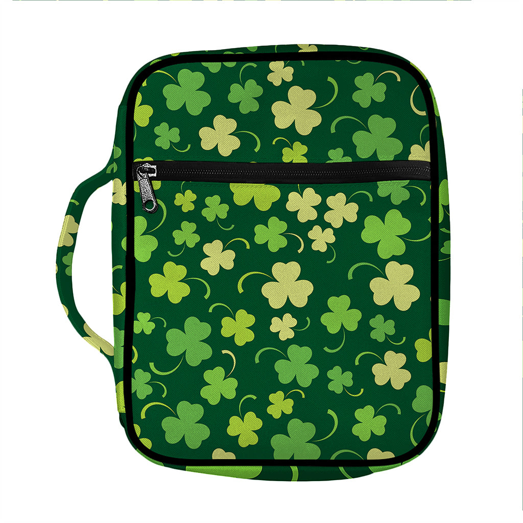 Green Clover Saint Patrick's Day Print Front Pocket Bible Bag