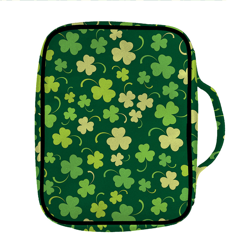 Green Clover Saint Patrick's Day Print Front Pocket Bible Bag