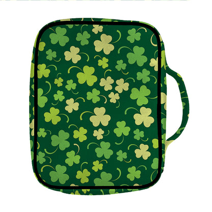 Green Clover Saint Patrick's Day Print Front Pocket Bible Bag
