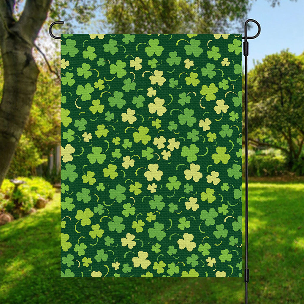 Green Clover Saint Patrick's Day Print Garden Flag