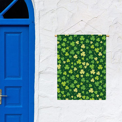 Green Clover Saint Patrick's Day Print Garden Flag