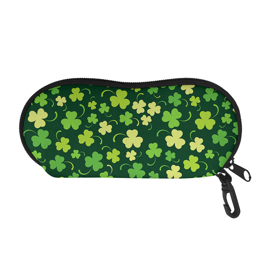 Green Clover Saint Patrick's Day Print Glasses Case
