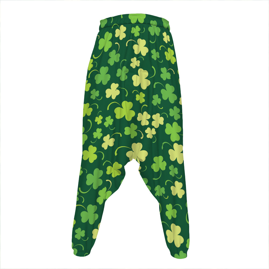 Green Clover Saint Patrick's Day Print Hammer Pants