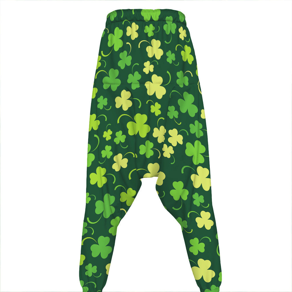 Green Clover Saint Patrick's Day Print Hammer Pants
