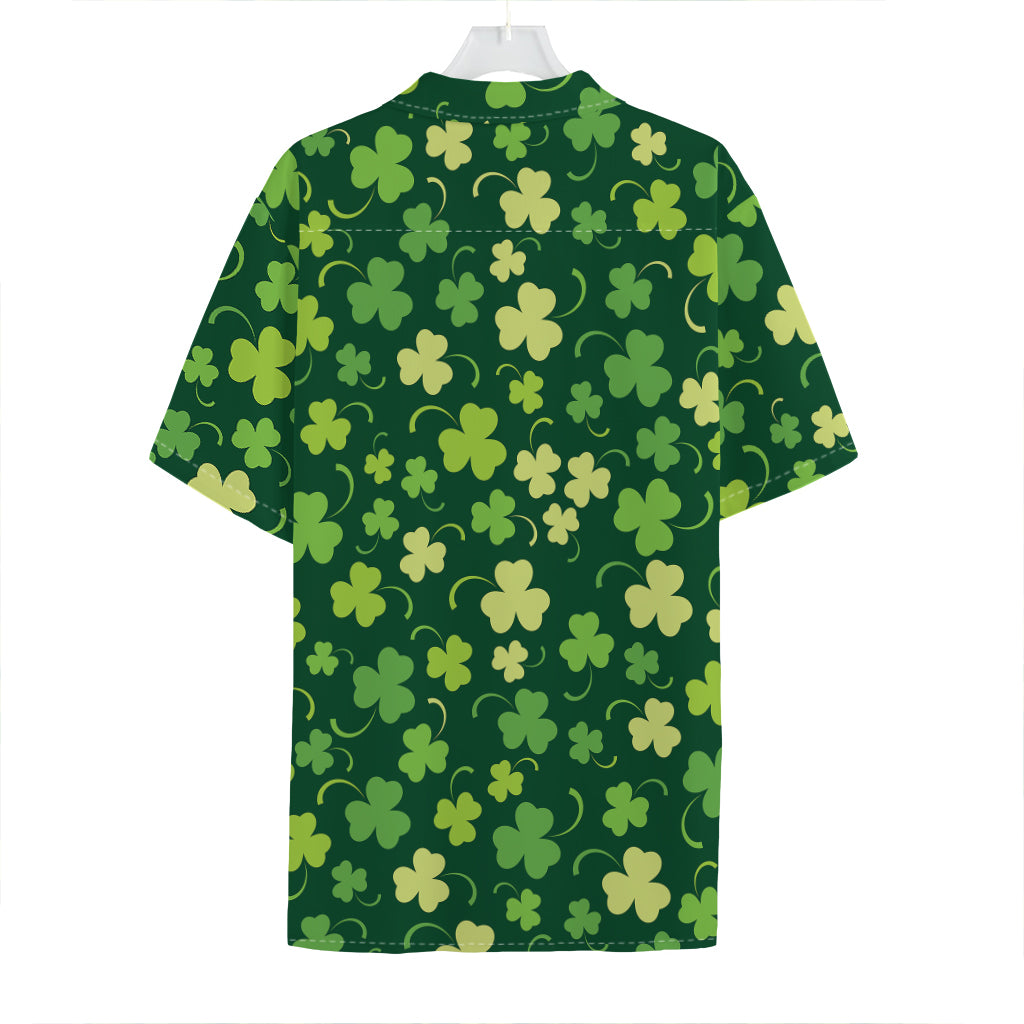 Green Clover Saint Patrick's Day Print Hawaiian Shirt