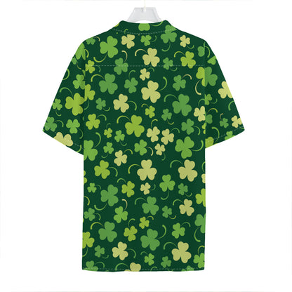 Green Clover Saint Patrick's Day Print Hawaiian Shirt