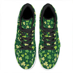Green Clover Saint Patrick's Day Print High Top Leather Sneakers