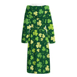 Green Clover Saint Patrick's Day Print Hooded Bathrobe