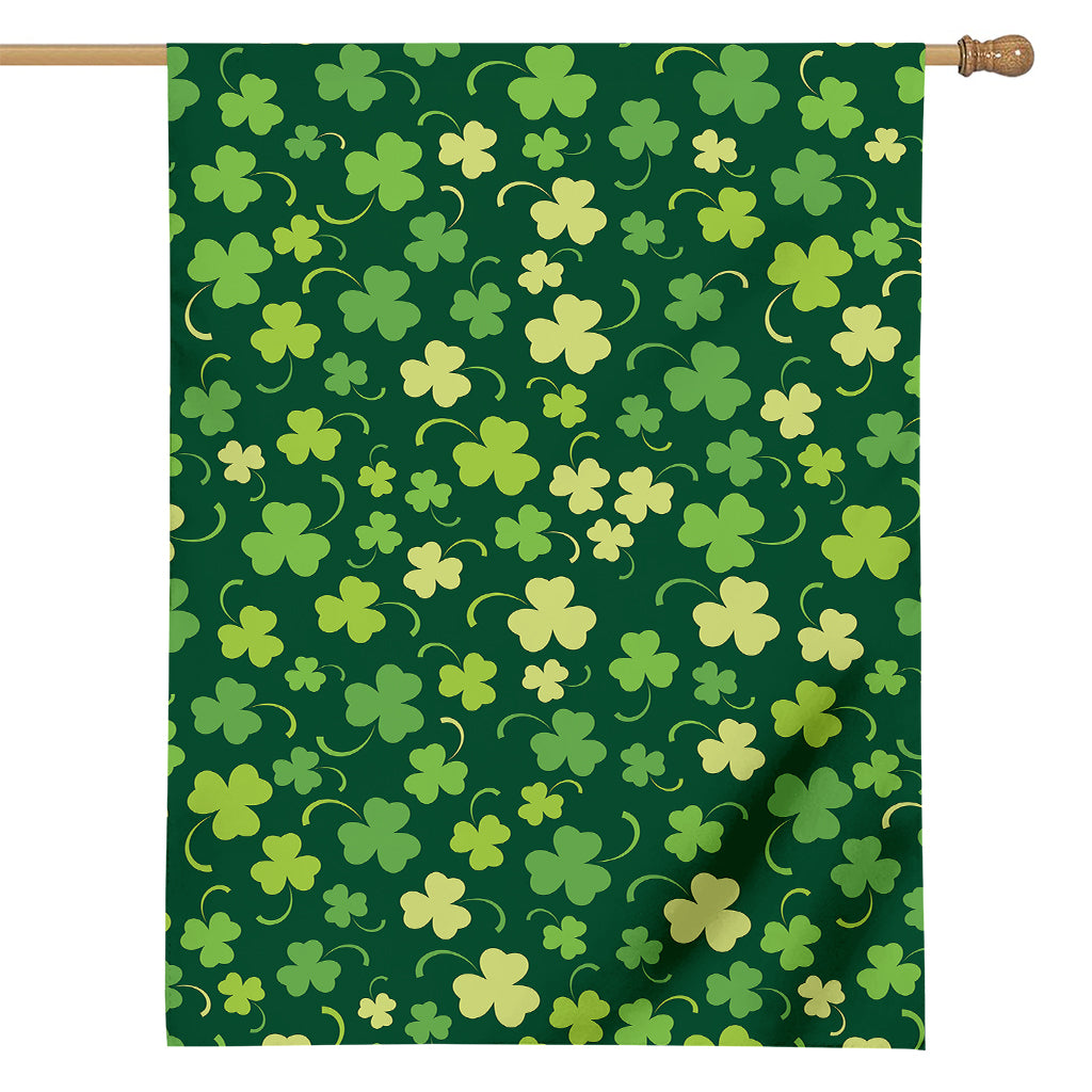 Green Clover Saint Patrick's Day Print House Flag