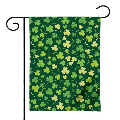 Green Clover Saint Patrick's Day Print House Flag