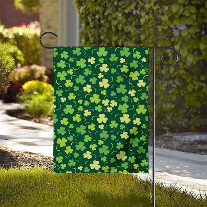 Green Clover Saint Patrick's Day Print House Flag