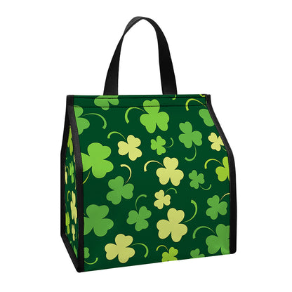 Green Clover Saint Patrick's Day Print Insulated Lunch Tote