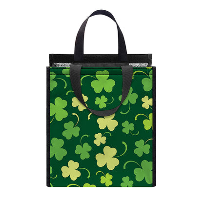 Green Clover Saint Patrick's Day Print Insulated Lunch Tote