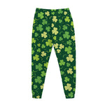 Green Clover Saint Patrick's Day Print Jogger Pants