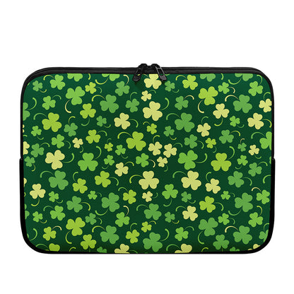 Green Clover Saint Patrick's Day Print Laptop Sleeve