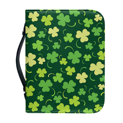 Green Clover Saint Patrick's Day Print Leather Bible Cover