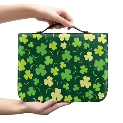 Green Clover Saint Patrick's Day Print Leather Bible Cover