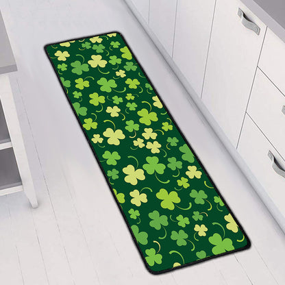 Green Clover Saint Patrick's Day Print Long Kitchen Mat