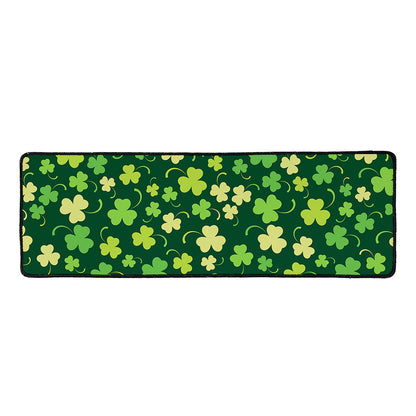 Green Clover Saint Patrick's Day Print Long Kitchen Mat