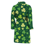 Green Clover Saint Patrick's Day Print Men's Bathrobe