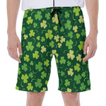 Green Clover Saint Patrick's Day Print Men's Beach Shorts