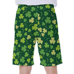 Green Clover Saint Patrick's Day Print Men's Beach Shorts