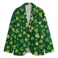 Green Clover Saint Patrick's Day Print Men's Blazer