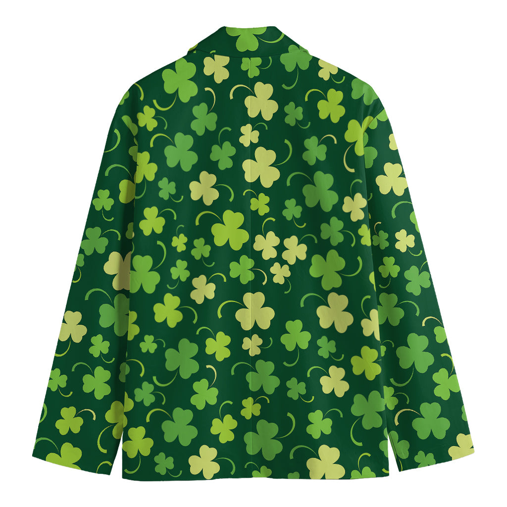 Green Clover Saint Patrick's Day Print Men's Blazer