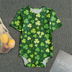 Green Clover Saint Patrick's Day Print Men's Bodysuit