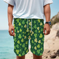 Green Clover Saint Patrick's Day Print Men's Cargo Shorts