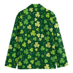 Green Clover Saint Patrick's Day Print Men's Cotton Blazer
