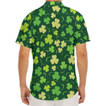 Green Clover Saint Patrick's Day Print Men's Deep V-Neck Shirt