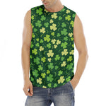 Green Clover Saint Patrick's Day Print Men's Fitness Tank Top