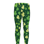 Green Clover Saint Patrick's Day Print Men's leggings