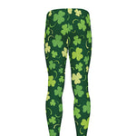 Green Clover Saint Patrick's Day Print Men's leggings