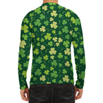 Green Clover Saint Patrick's Day Print Men's Long Sleeve Rash Guard