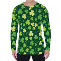 Green Clover Saint Patrick's Day Print Men's Long Sleeve T-Shirt