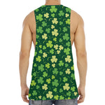 Green Clover Saint Patrick's Day Print Men's Muscle Tank Top