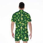 Green Clover Saint Patrick's Day Print Men's Rompers