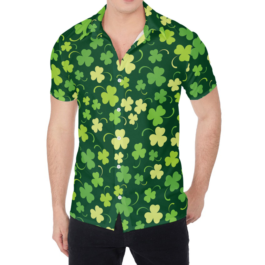 Green Clover Saint Patrick's Day Print Men's Shirt