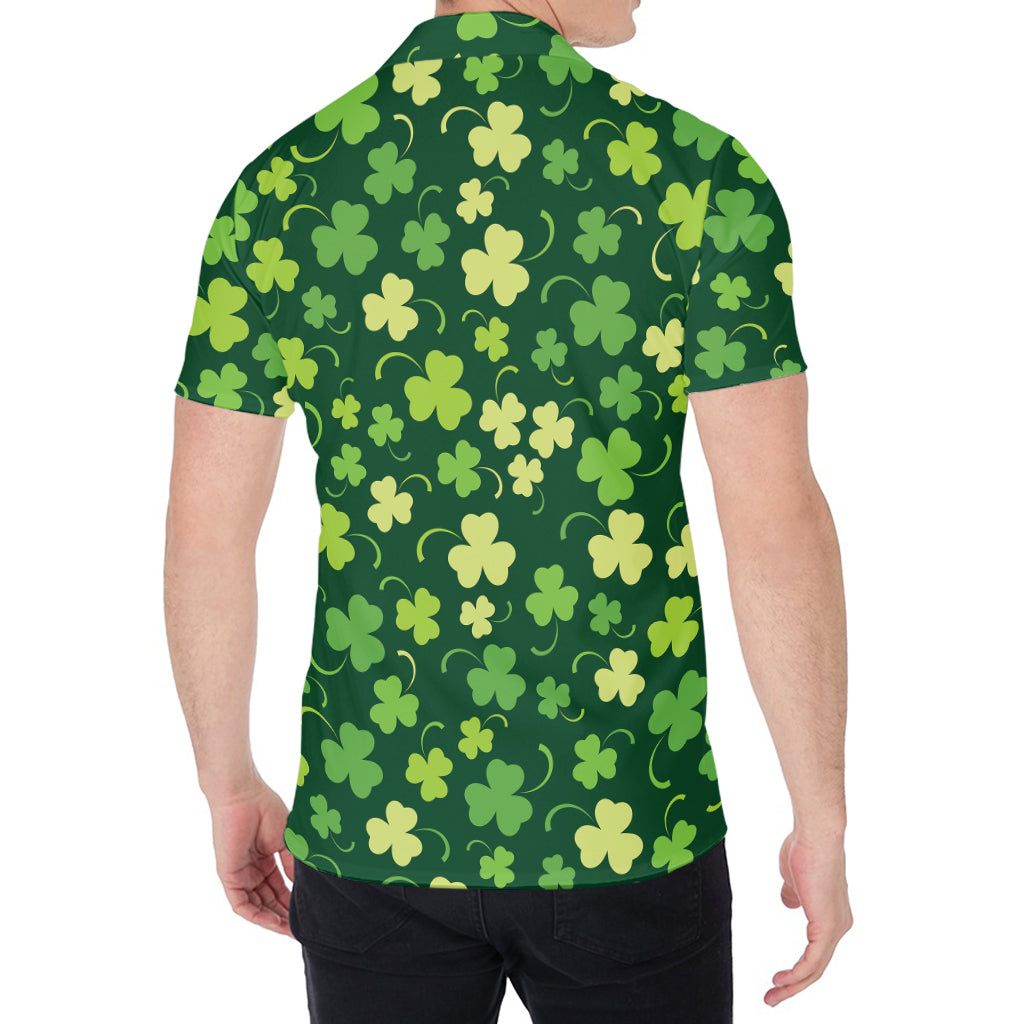 Green Clover Saint Patrick's Day Print Men's Shirt