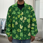 Green Clover Saint Patrick's Day Print Men's Shirt Jacket