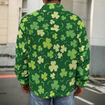 Green Clover Saint Patrick's Day Print Men's Shirt Jacket