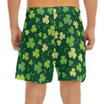Green Clover Saint Patrick's Day Print Men's Split Running Shorts