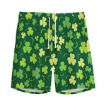 Green Clover Saint Patrick's Day Print Men's Sports Shorts